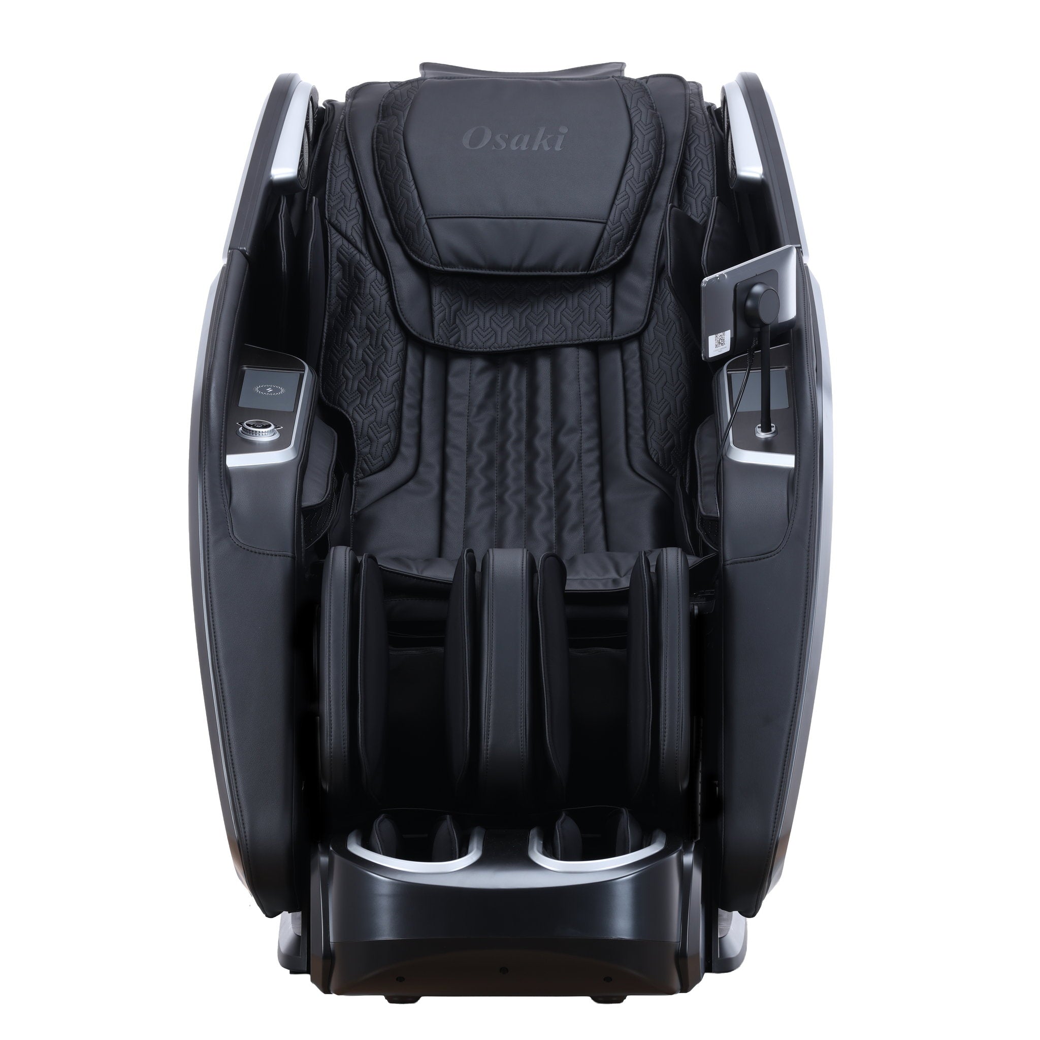 Osaki One Pro 4D massage chair in black — front view