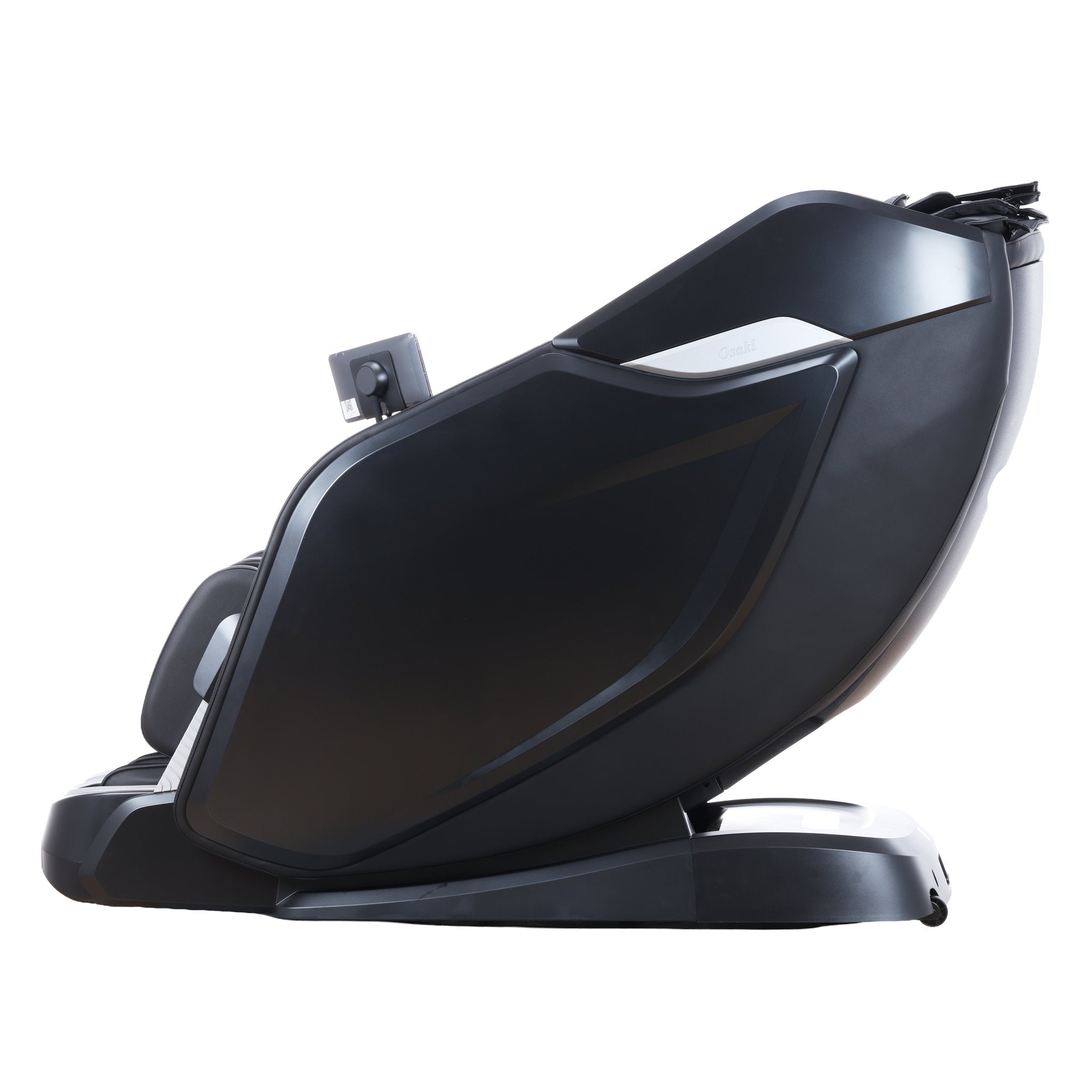 Osaki One Pro 4D massage chair in black — side profile view