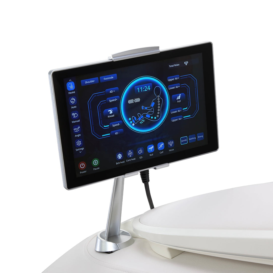 Osaki DuoMax touchscreen tablet remote for choosing massage programs