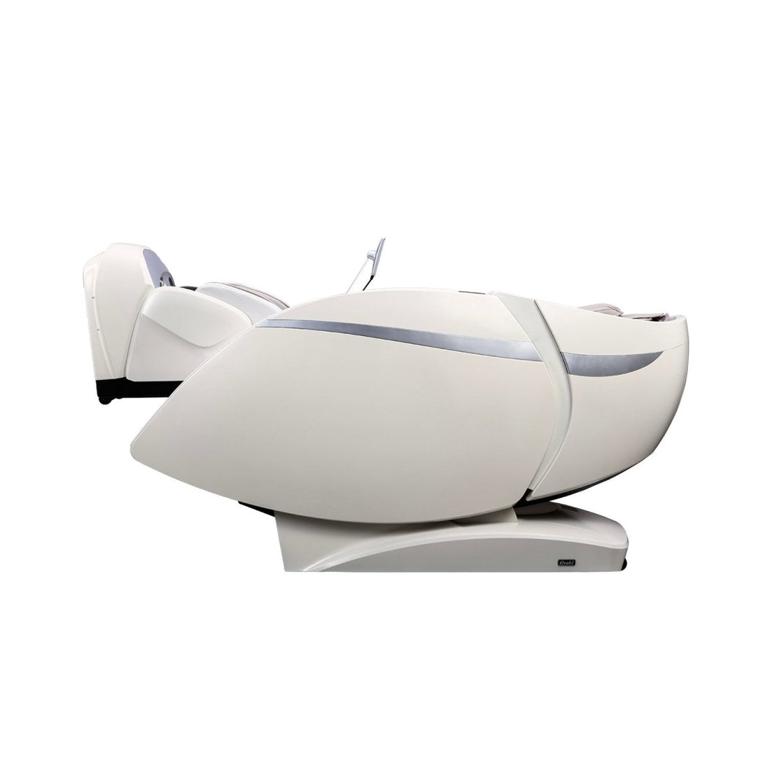 Taupe Osaki DuoMax fully reclined in the zero gravity position